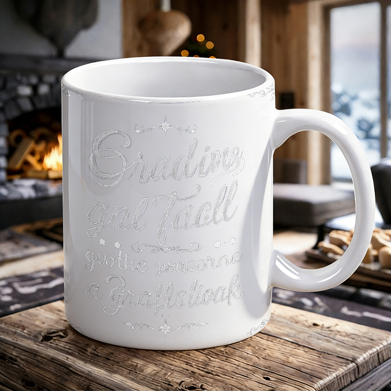 Coffee Tea Font - Tazza in ceramica con caratteri decorativi