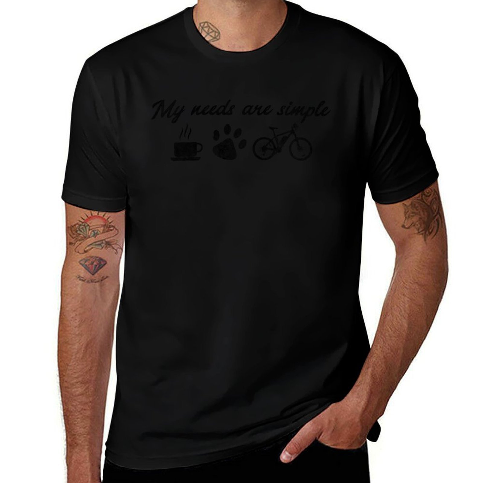 Coffee Tea Knits - T-shirt da ciclismo MTB con stampa