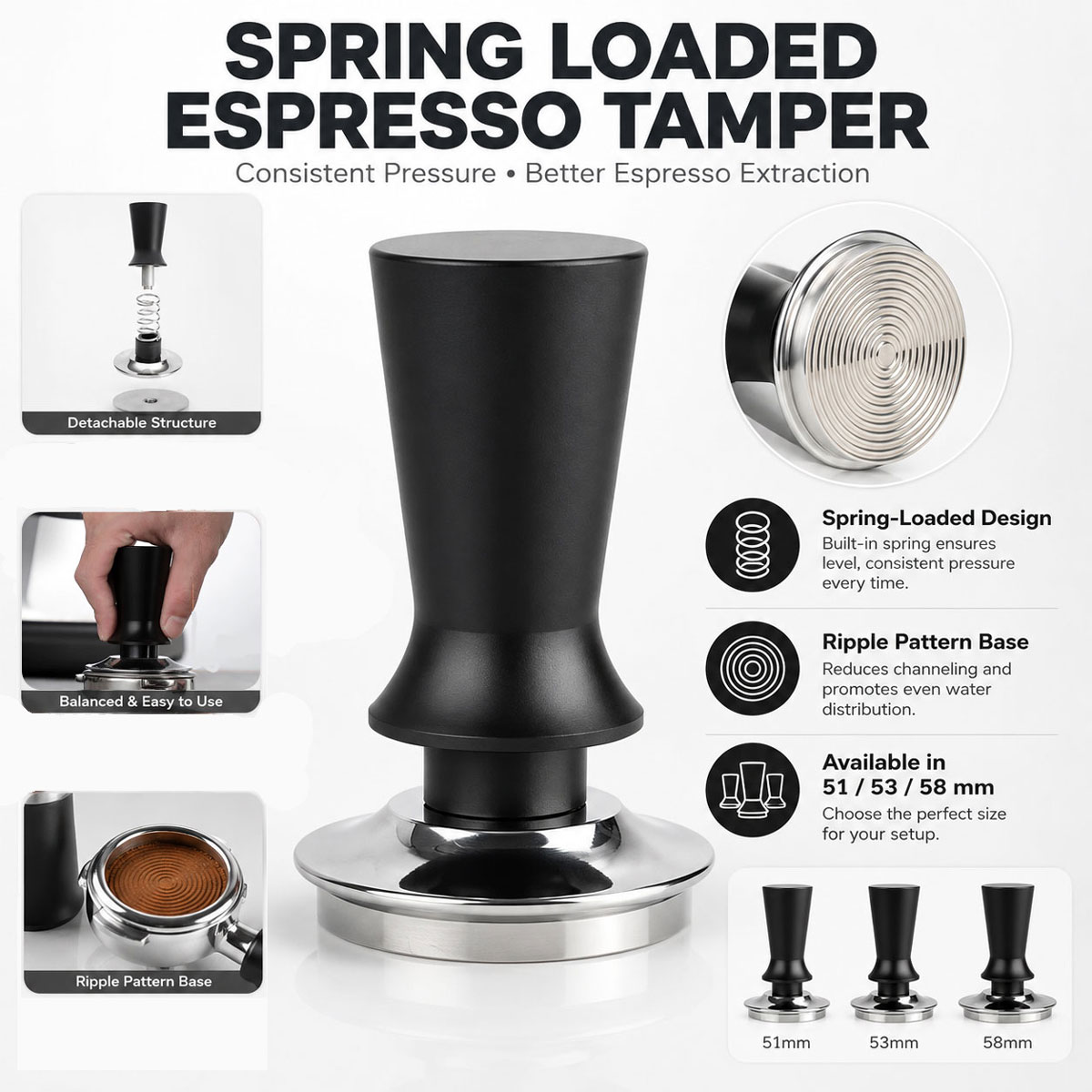 Coffee Tamper Leveler - 1 pezzo pressino per caffè da