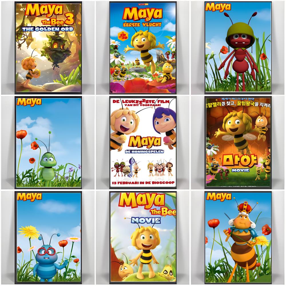 Maya Coffee & Tea Ulasan - Poster Cartoon M-Mayas the Bees, adesivo
