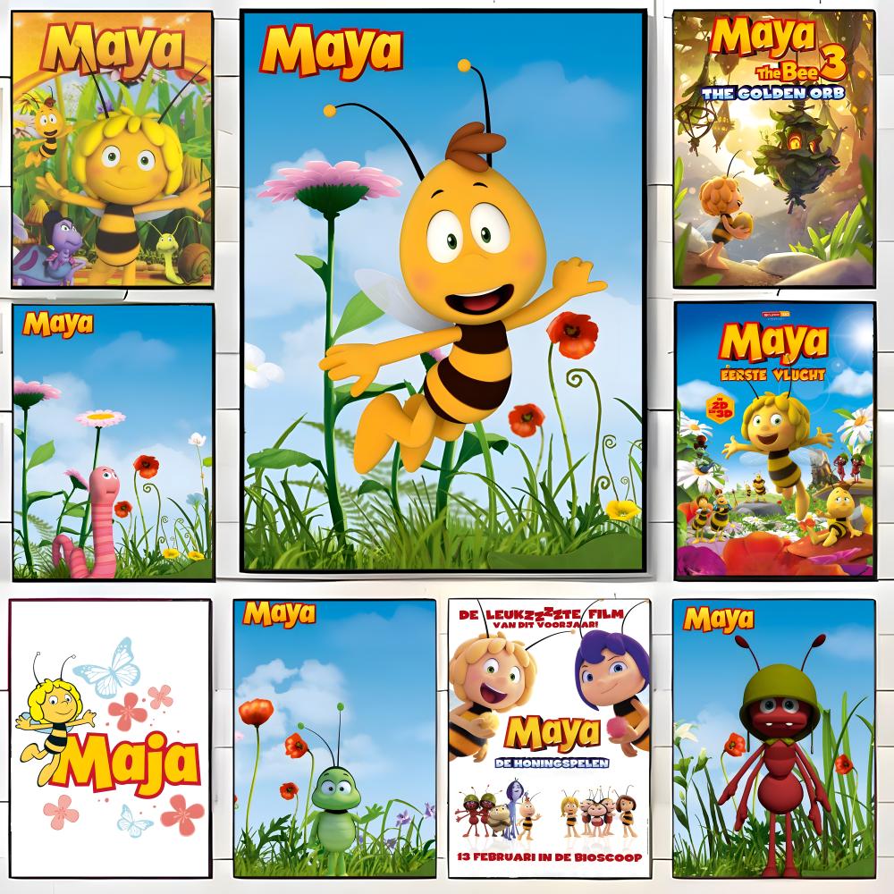 Maya Coffee & Tea Ulasan - Poster Cartoon M-Maya the Bee, adesivo