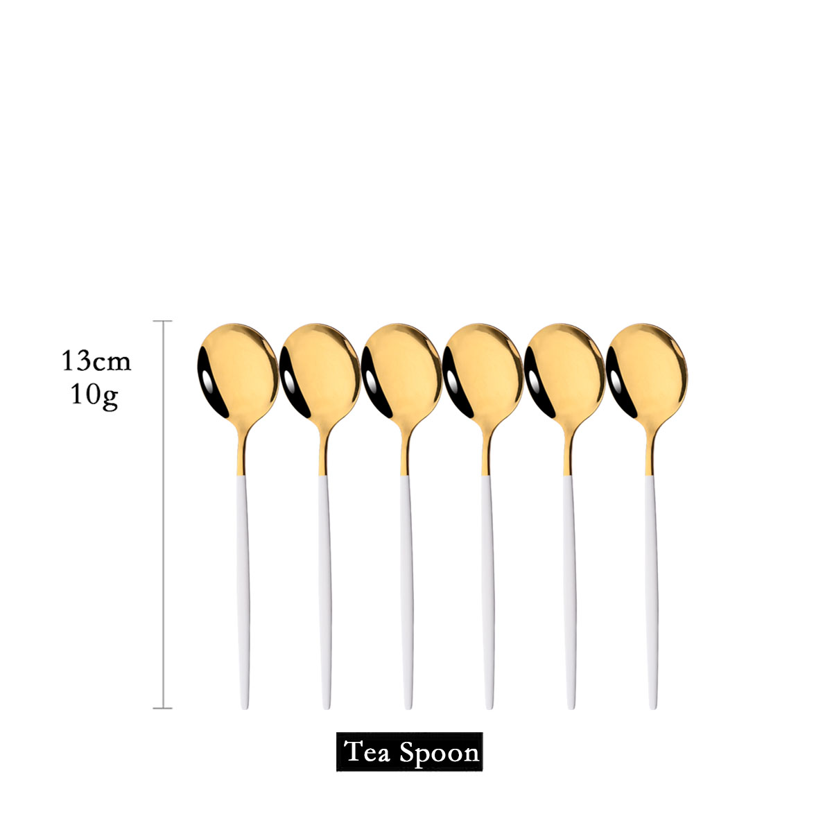 Coffee Tea Game - 6 pezzi specchio oro bianco cucchiaio