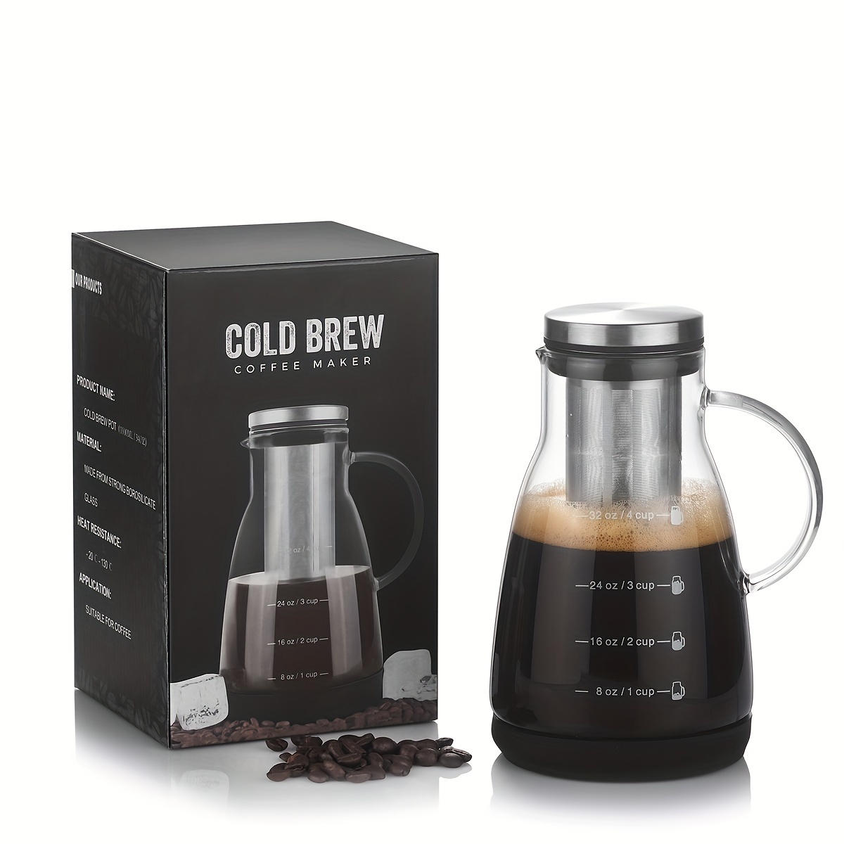 Juice Tea Coffee - Caraffa in Vetro Classica da 24oz